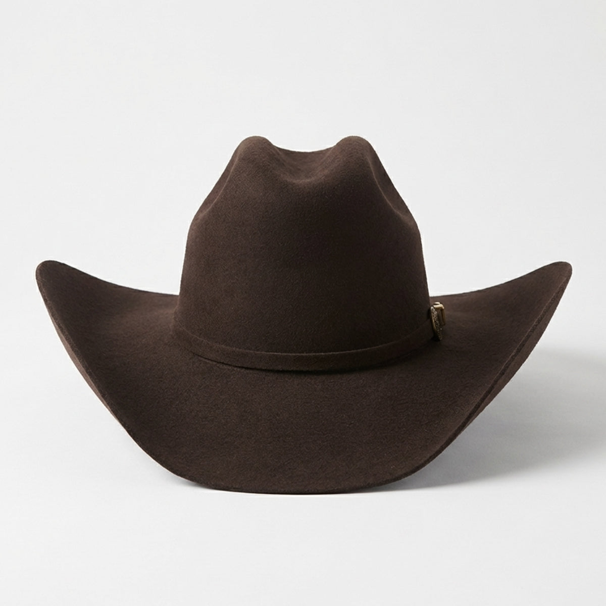 Front view of Tombstone Este Oeste Chocolate Brown Felt Western Hat.