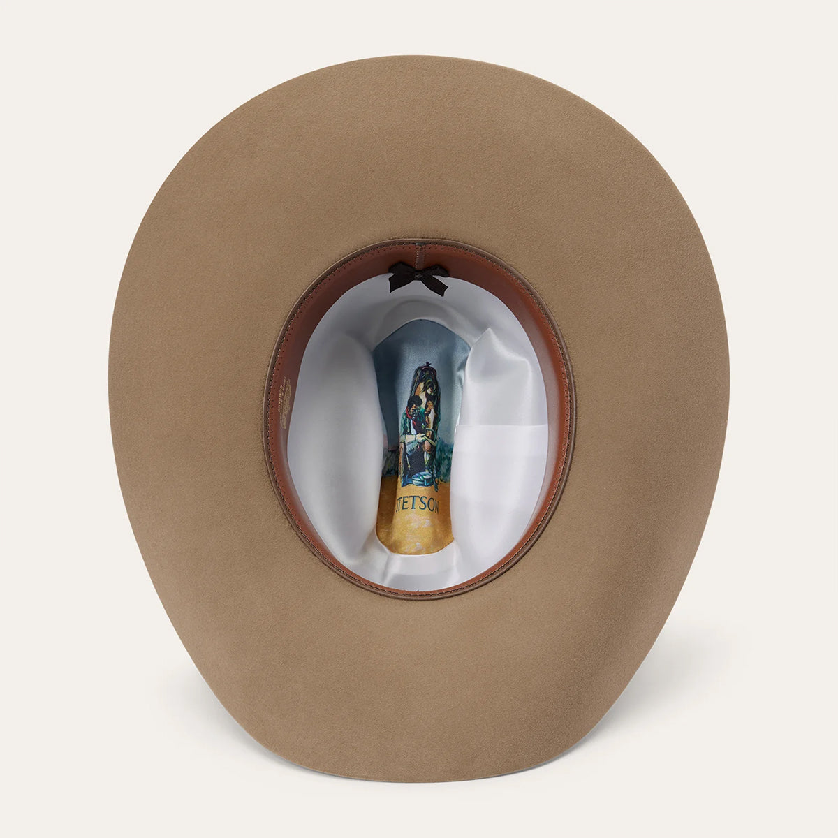 Stetson Skyline Sahara brown felt cowboy hat with a visible Stetson brand logo on a white background.