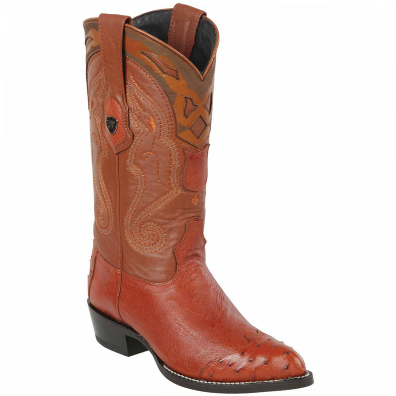 Smooth Ostrich Wingtip Cowboy Boot
