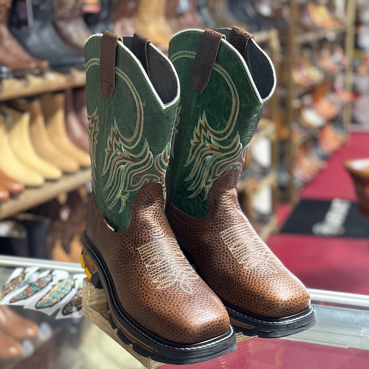 Cowboy Boots Men's Ankle Square Toe Chelsea Style1