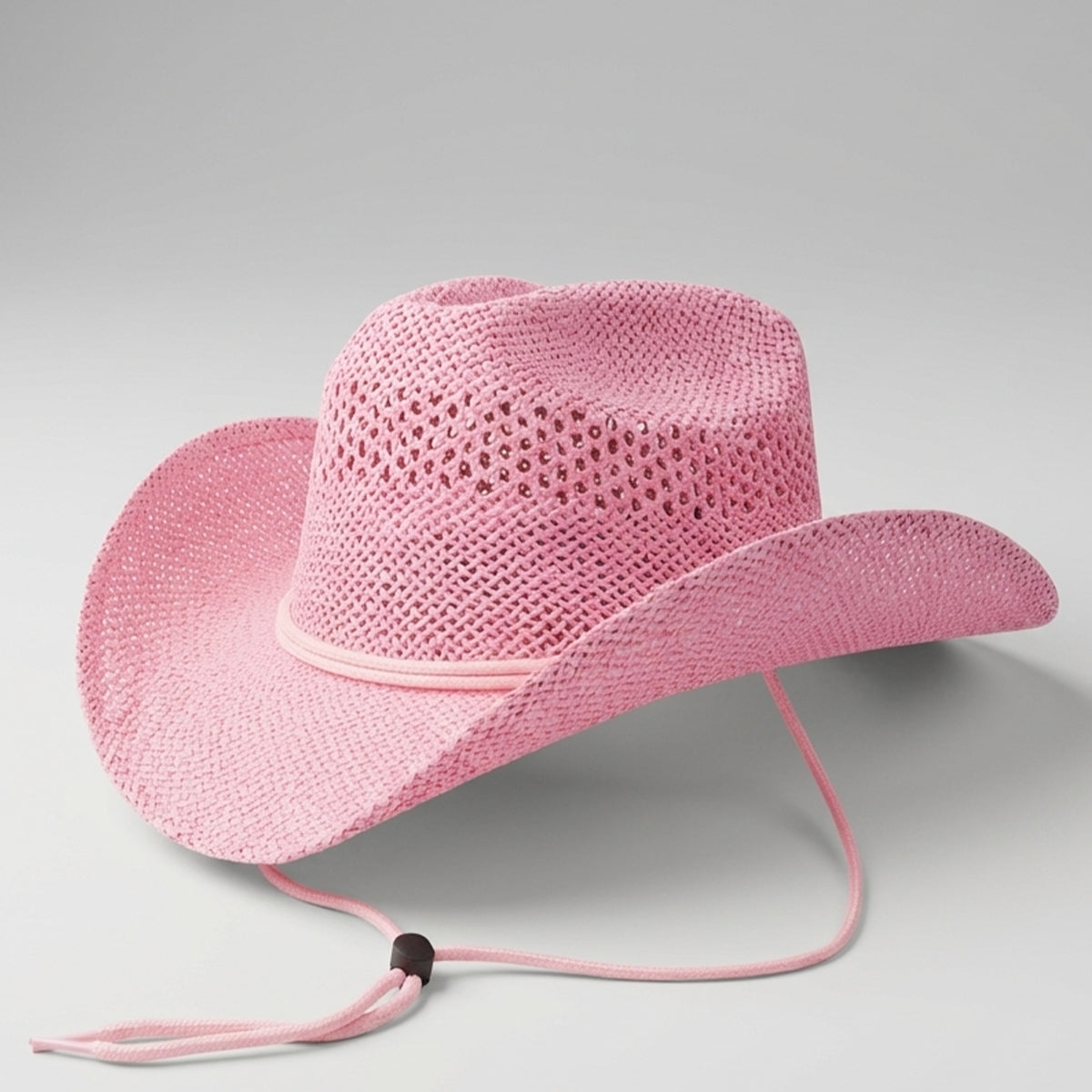 Stone women's country pink straw cowgirl hat.