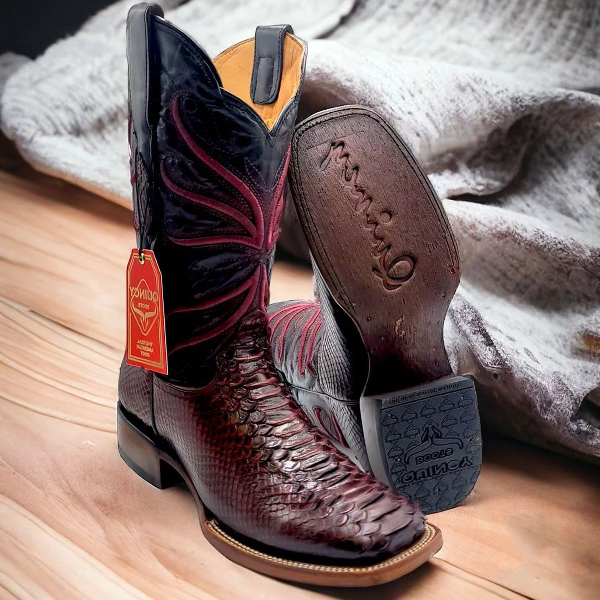 Print Python Cowboy Boots - Quincy Boots