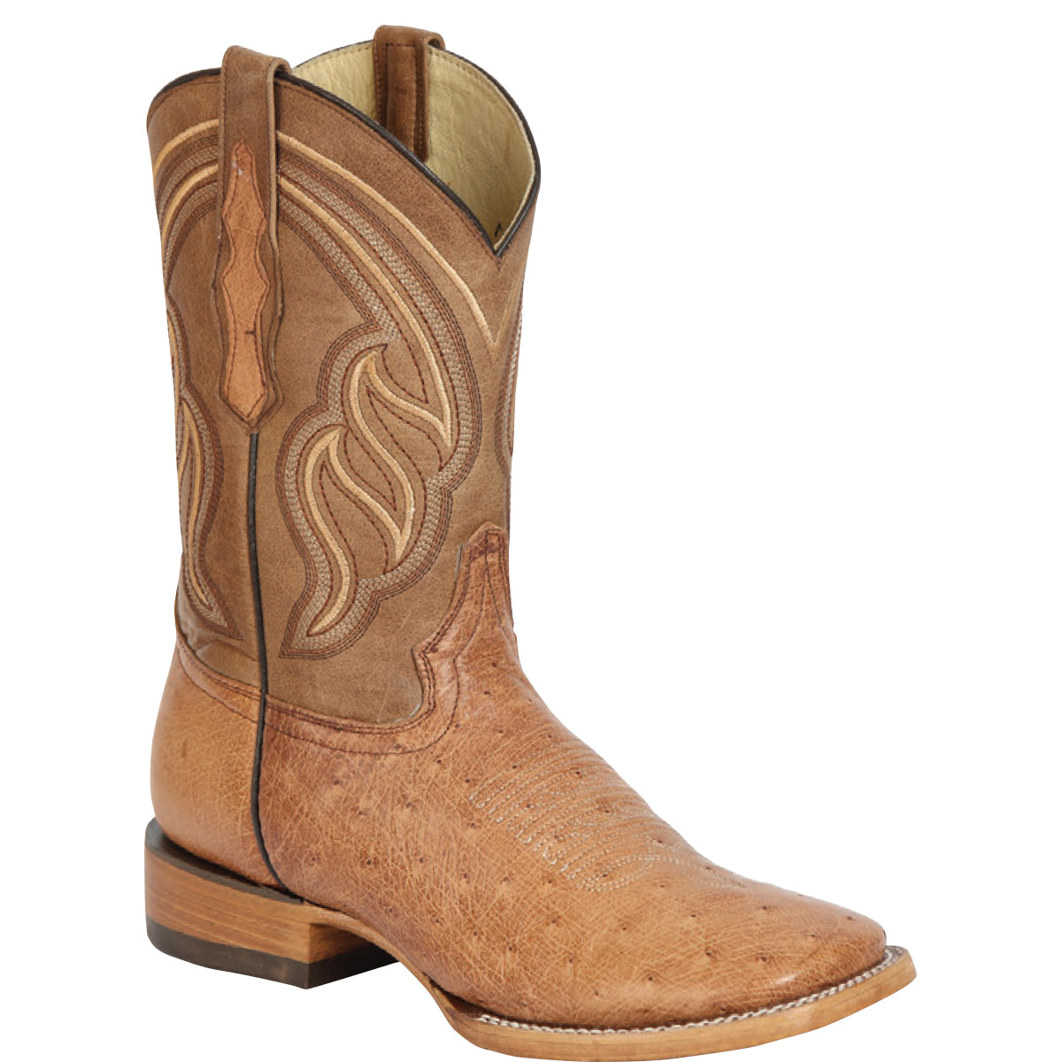 Smooth Ostrich Square Toe Boots El General Boots