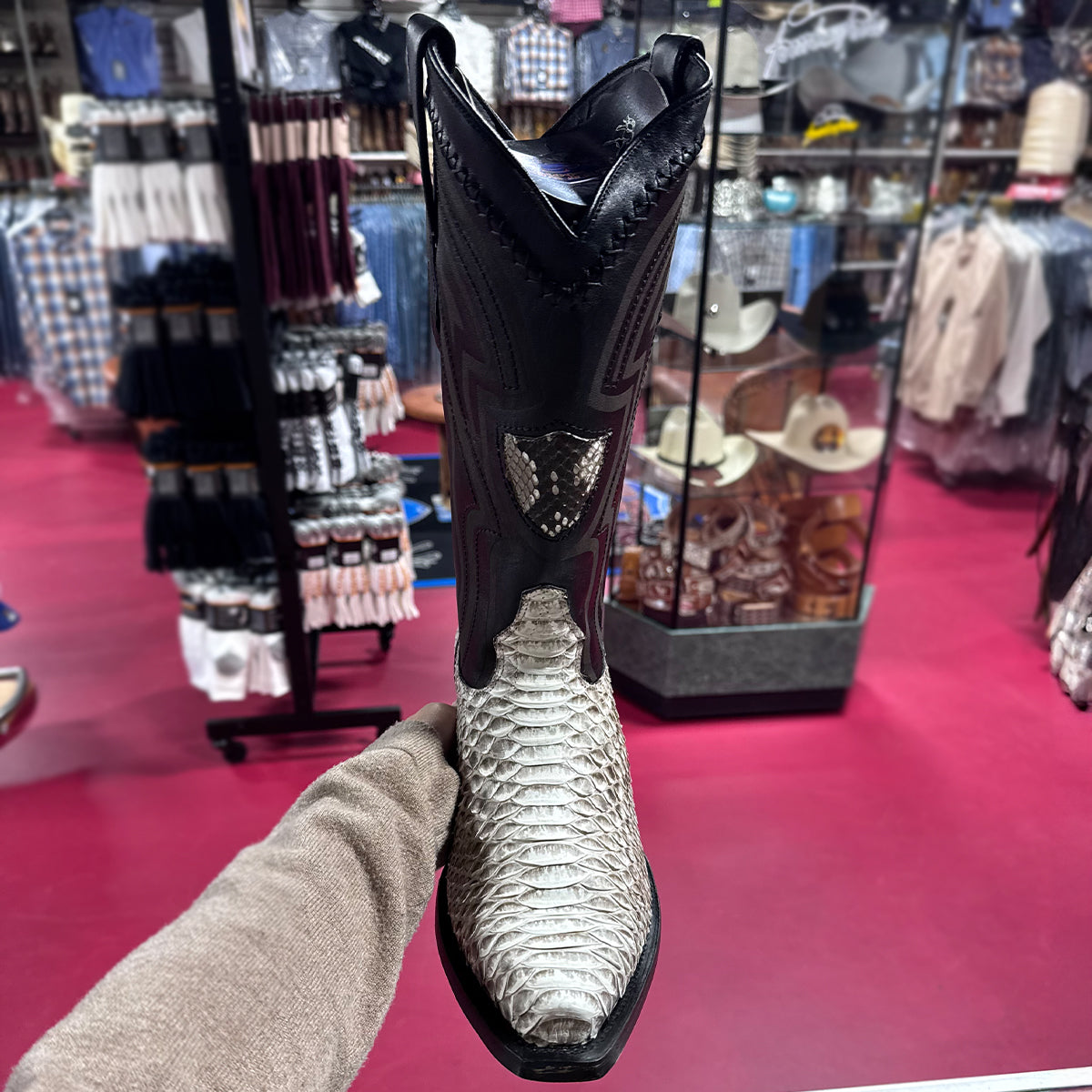 Front view of Snakeskin boot