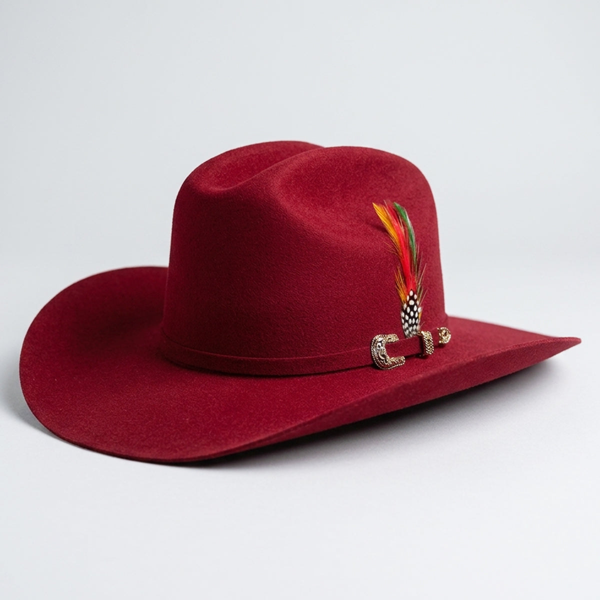 Tombstone Chaparral wine color wool felt cownoy hat.