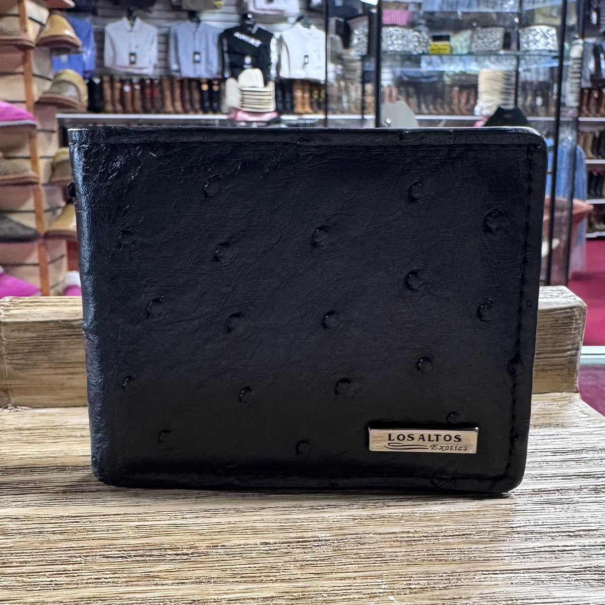 Black Ostrich Wallet | Authentic