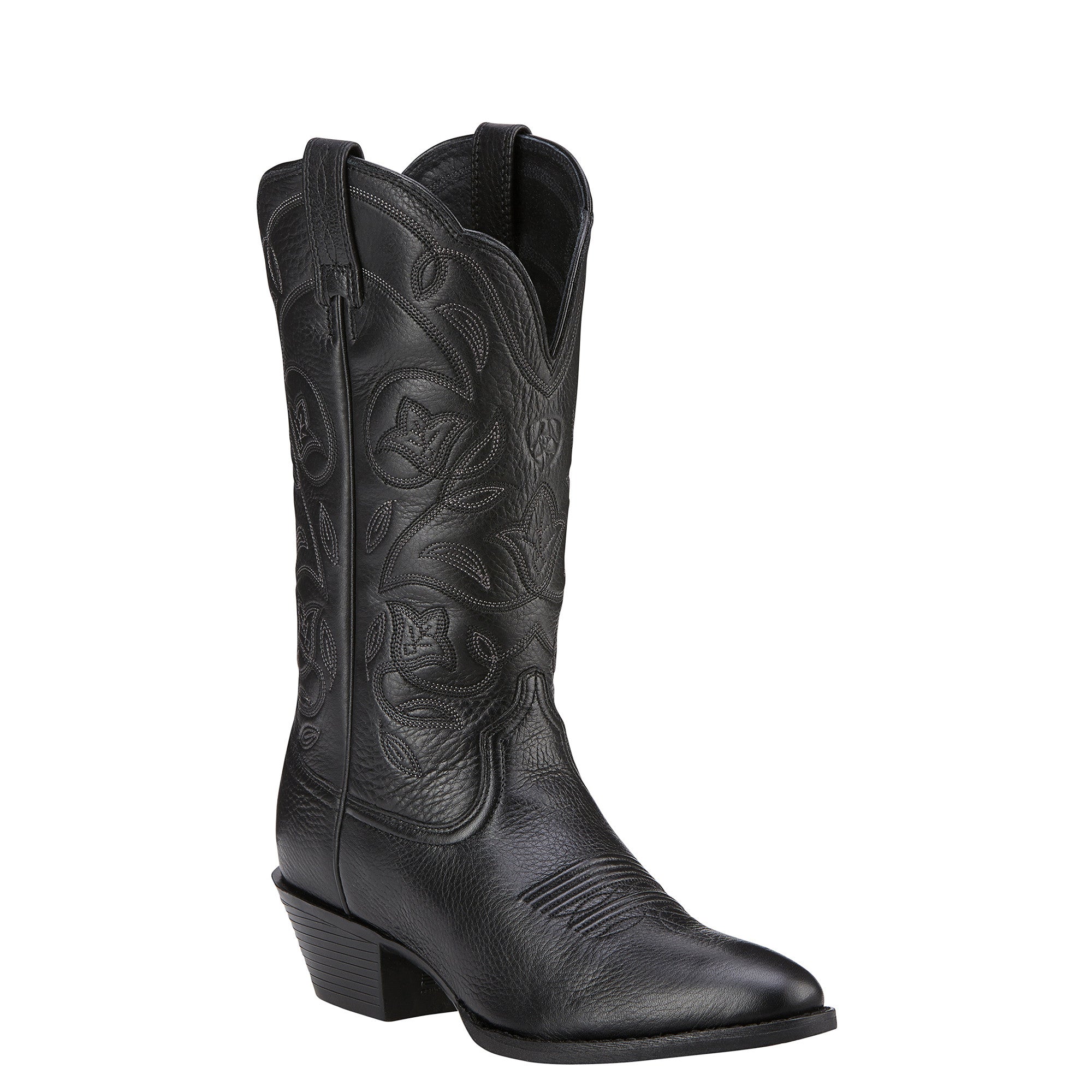 Ariat Women's Heritage Western R Toe Black Cowgirl Boots - VaqueroBoots.com - 1