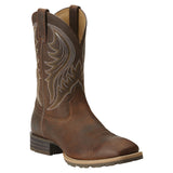 Ariat Men's Hybrid Rancher Square Toe Boot Brown Oiled Rowdy - VaqueroBoots.com - 1