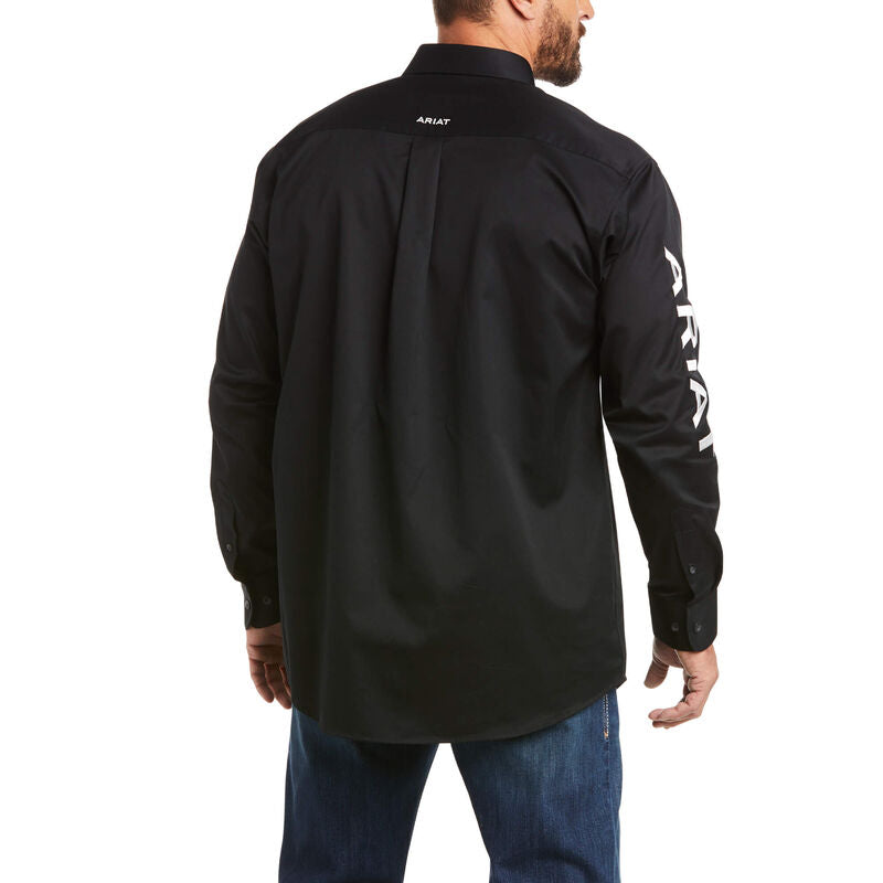 Back view of Team Logo Twill Classic Fit black Ariat Shirt