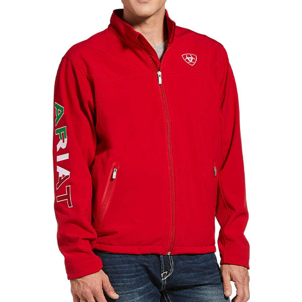 Image of Men's Ariat New Team Soft Shell Mexico Red Jacket