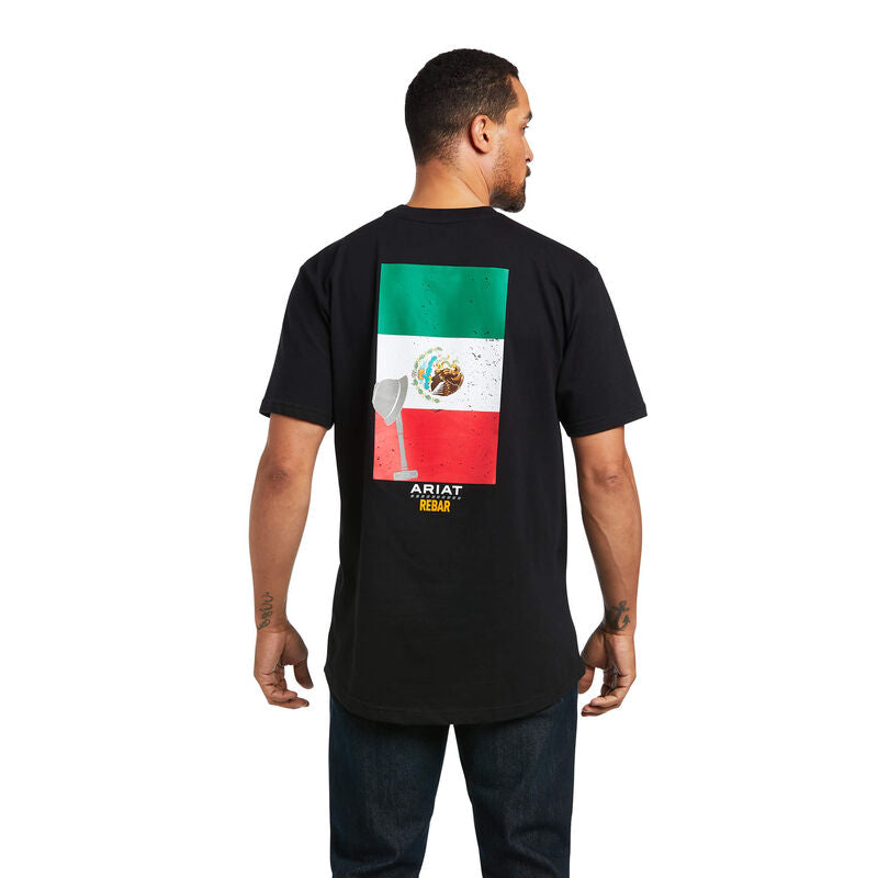 Men's Rebar Cotton Strong Black Mexican Pride Graphic T-Shirt