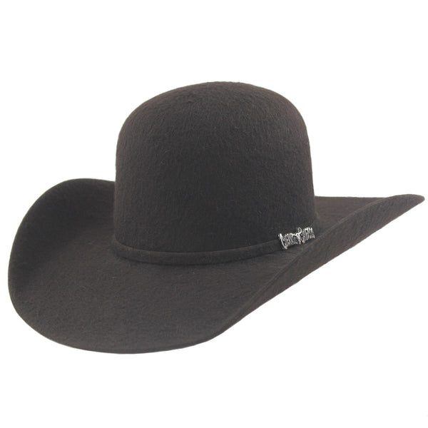 10x Chocolate Grizzly Fur Felt Open Crown Cowboy Hat