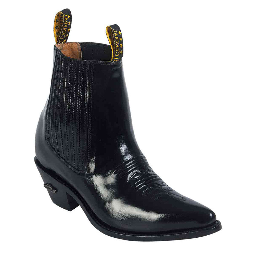 The Dimes Kitten-Heel Boot in Crinkle Leather