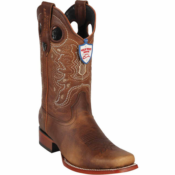 Honey Square Toe Cowboy Boots - 1