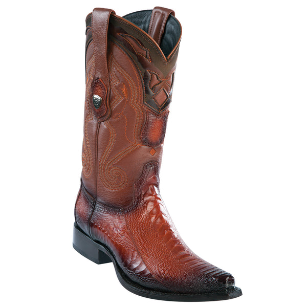 Cognac Ostrich Leg Cowboy Boots