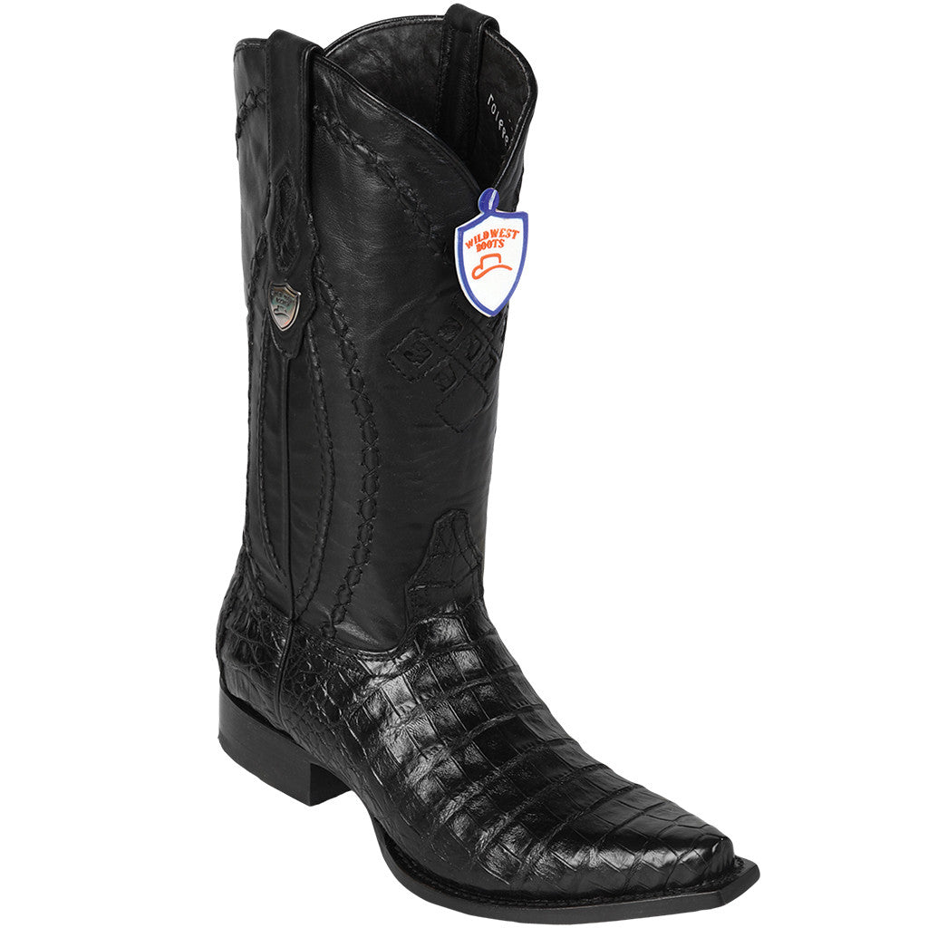 Black caiman boots