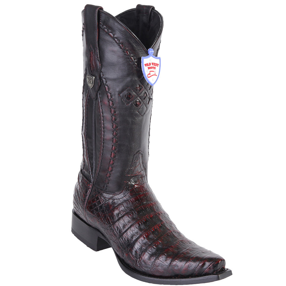 Men's King Exotic Snip Toe Caiman Belly Boots Handcrafted Burnished Gray (494RD8238) main image 0