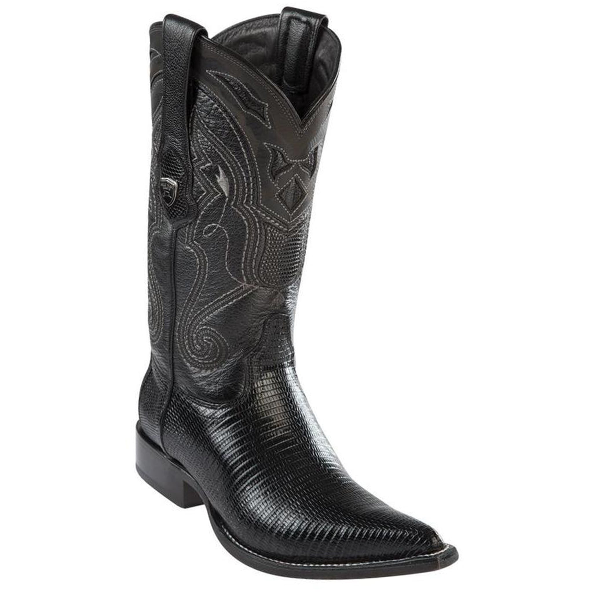 Wild West Men's Lizard Black Pointy Cowboy Boots