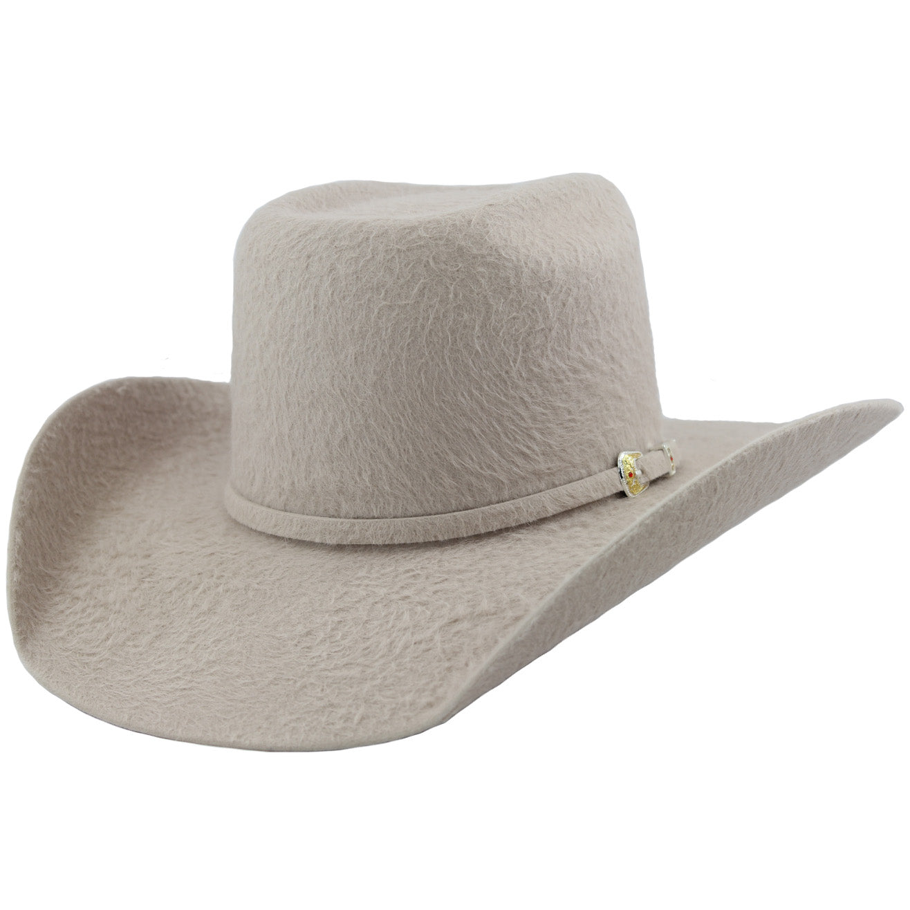 Cuernos Chuecos Grizzly 30X Silverbelly Brick Crown Felt Cowboy Hat