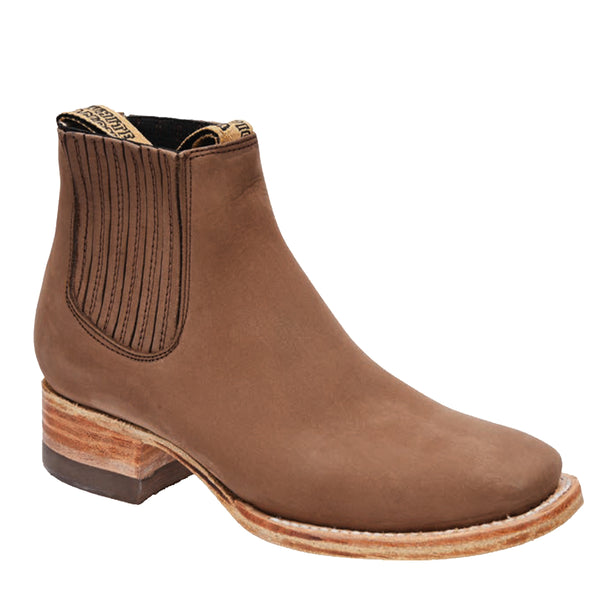 brown square toe ankle boots