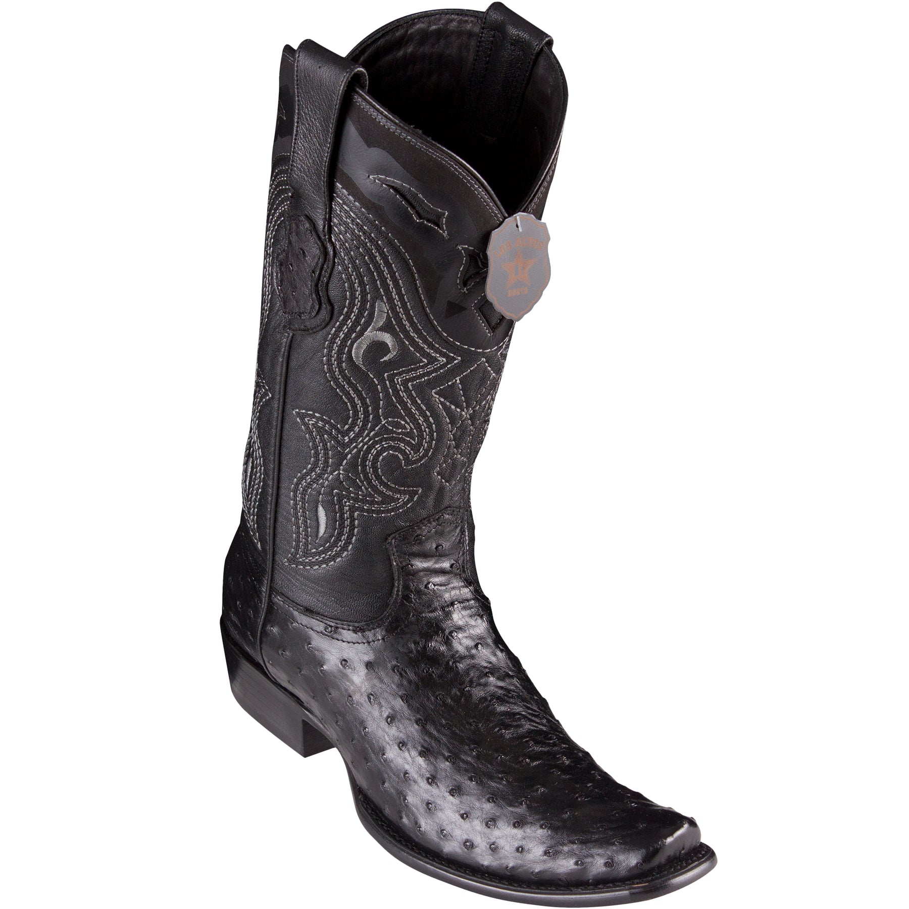 Los Altos Boots Men's Genuine Ostrich Stylish Black Cherry Dress Ankle Boot main image 0