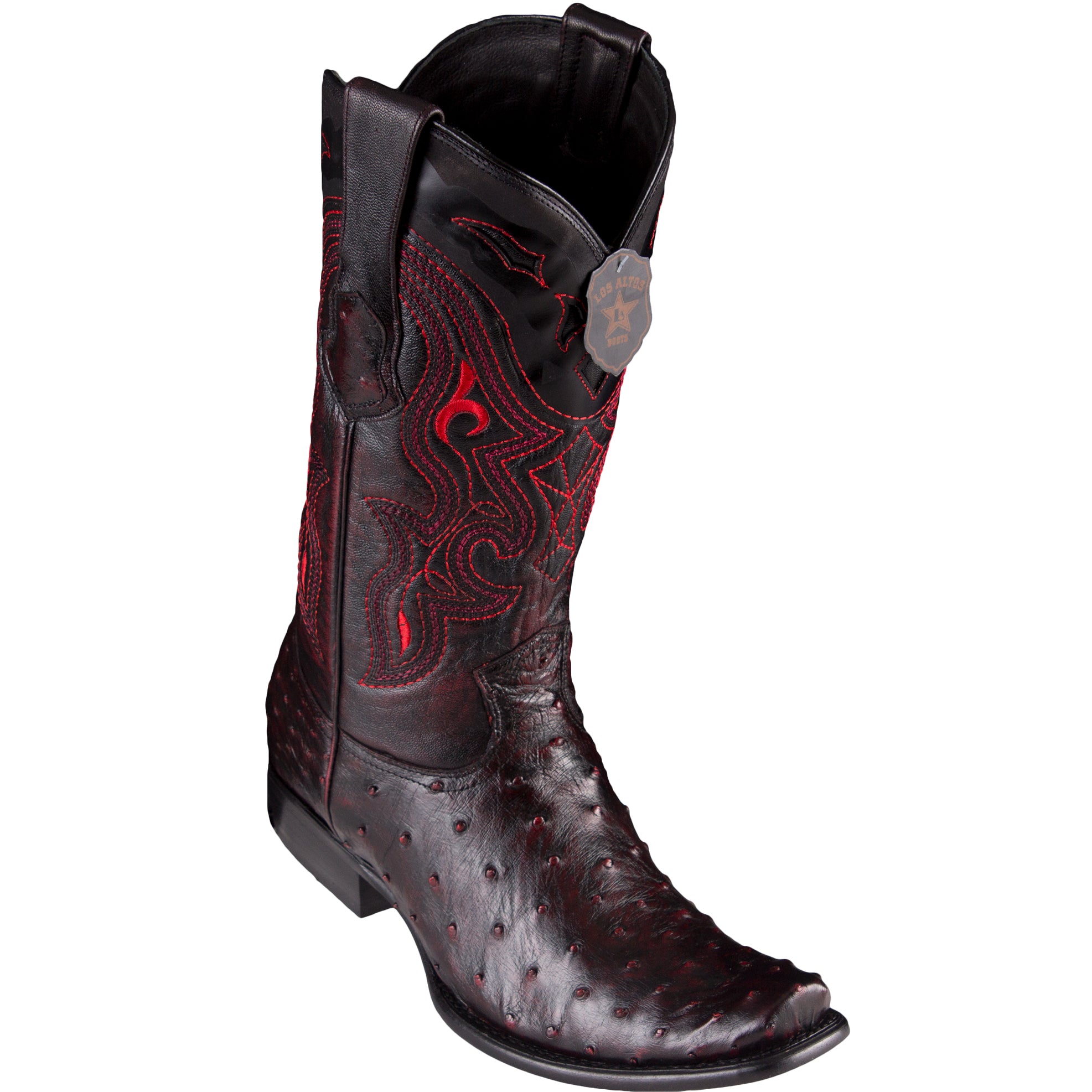 King Exotic Black Cherry Cowboy Boots - H79 Dubai Toe