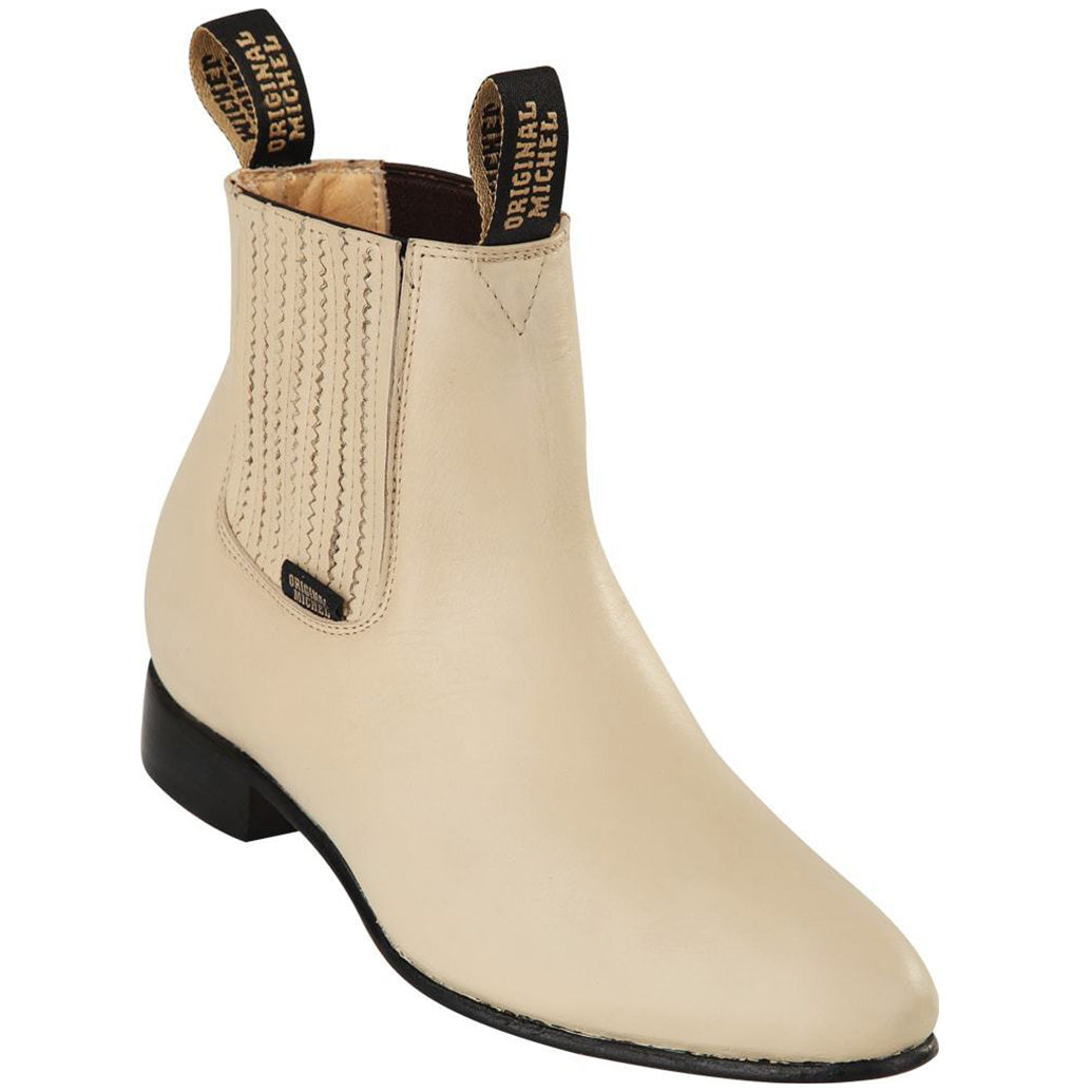 Original Michel Men's Winter-White Deer Leather Botines Charros