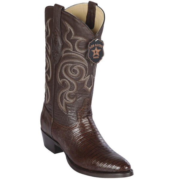 Lizard Teju R-Toe Brown Cowboy Boots