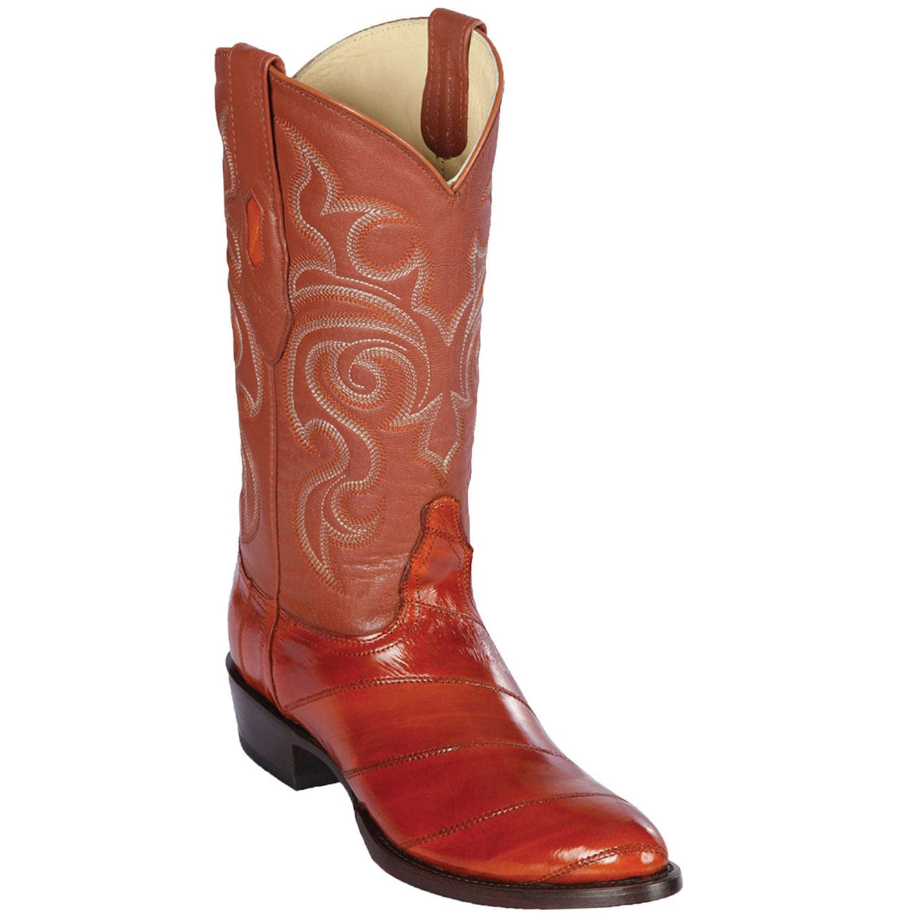 Los Altos Cognac Eel Cowboy Boot R-Toe pour homme