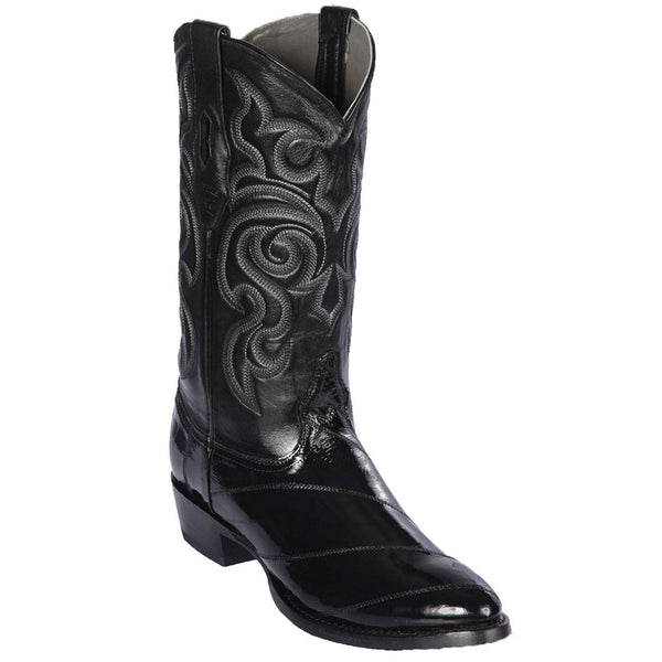 Black Eel Skin Cowboy Boots