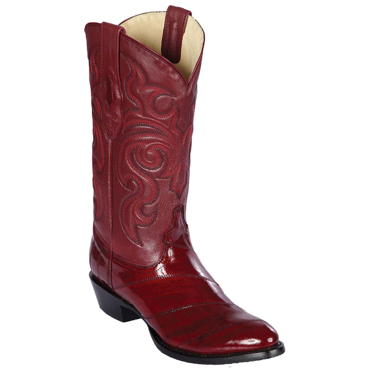 King 55 boots maroon Burgundy Eel Cowboy Boots J-Toe | Los Altos Boots main image 4
