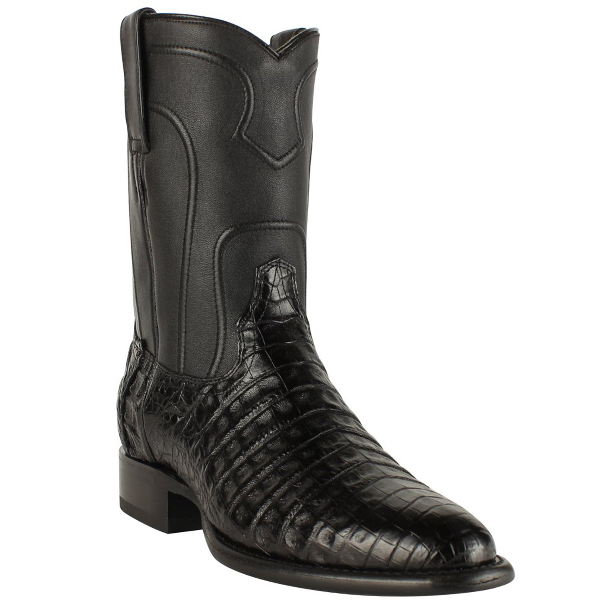 Men's Black Caiman Roper Boots | Los Altos Boots