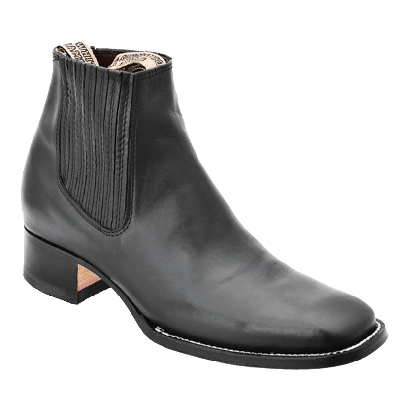 Mens Black Square Toe Ankle Boots VAQUERO BOOTS