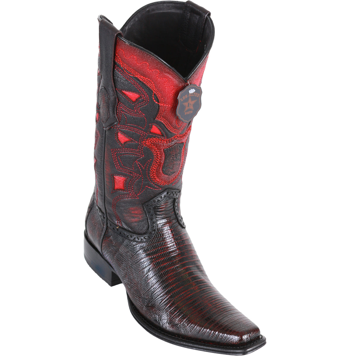 Los Altos Boots - Mens Dress Cowboy Boot - Low Priced Lizard Teju European Toe Boots - Faded Brown- in Brown main image 0