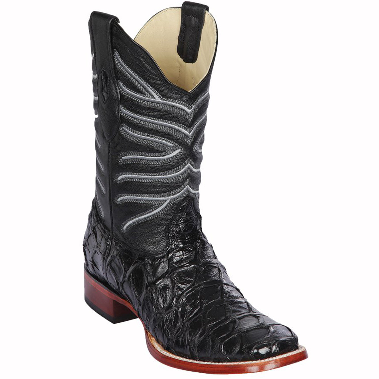 Black pirarucu boots