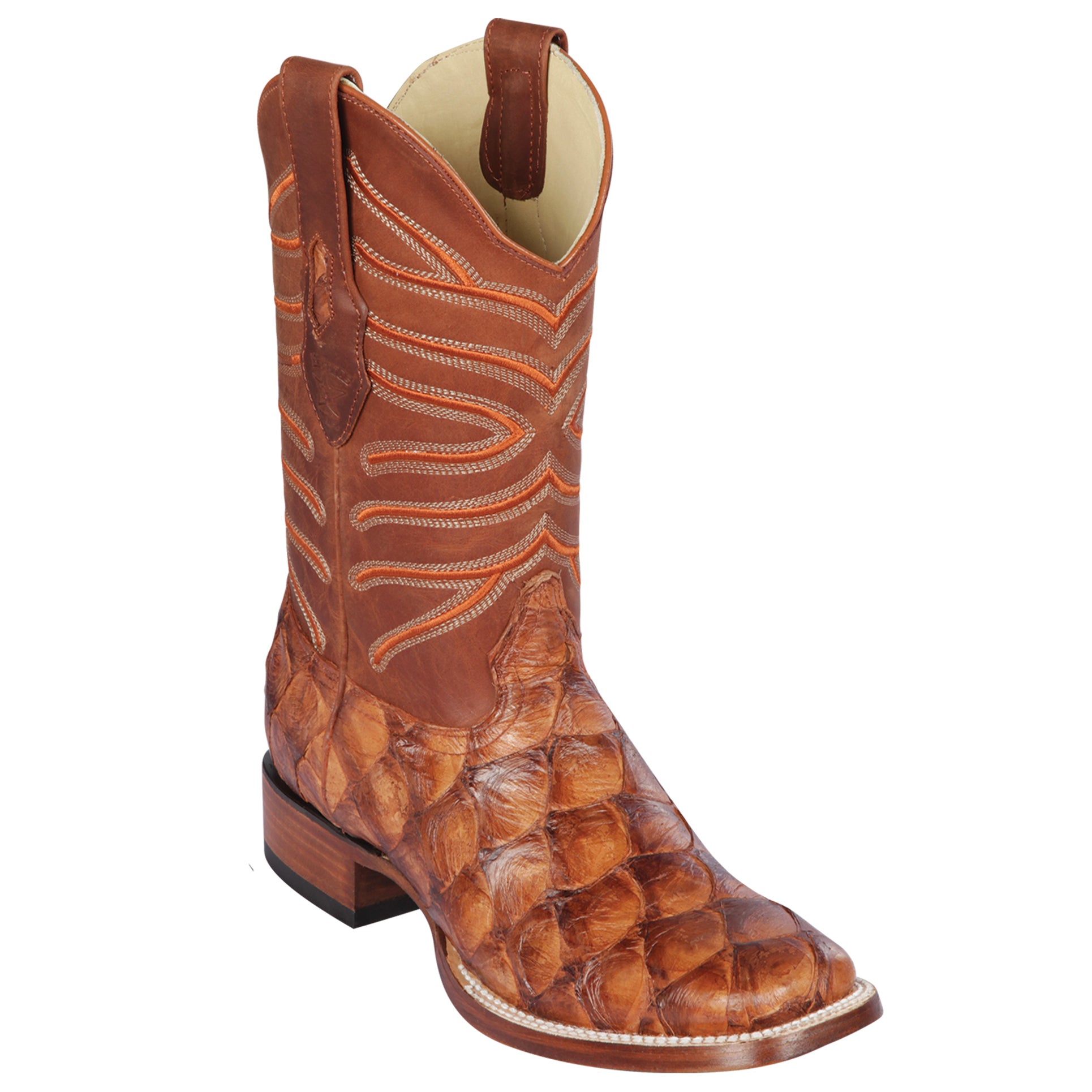 Pirarucu cowboy boots in chedron color by Los Altos Boots
