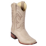 White men's square toe cowboy boots
