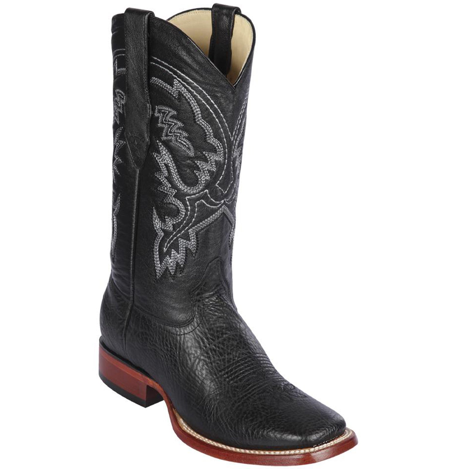 Los Altos Boots - Mens Dress Cowboy Boot - Low Priced Bull Shoulder Black Square Toe Cowboy Boots- in Black main image 0