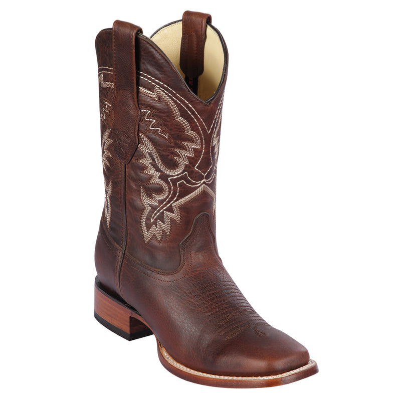 Brown men's square toe cowboy boots
