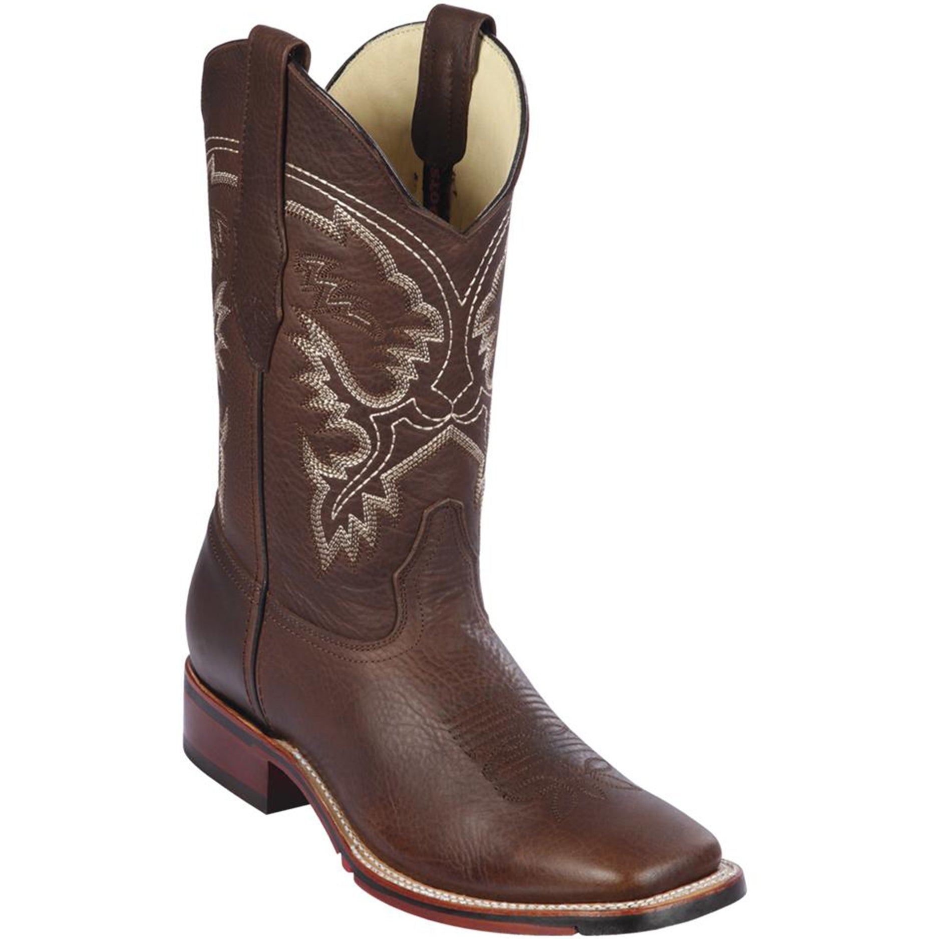 Los Altos Men's Wide Square Toe Rage Leather Short Boots - Honey 82B9951