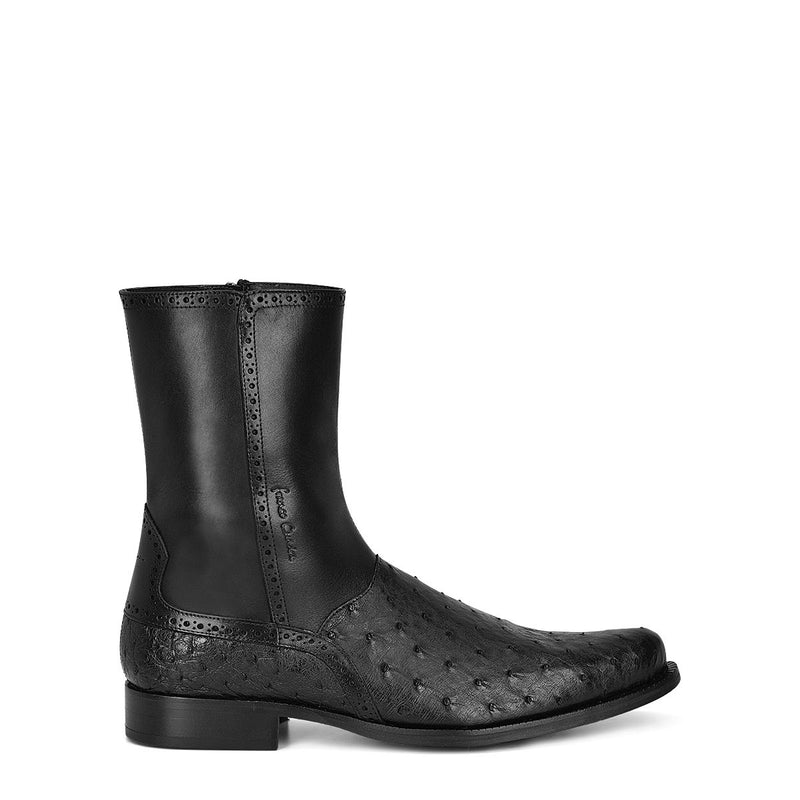 Cuadra Mens grey dress cowboy ostrich leather boots 1B2FA1 – The