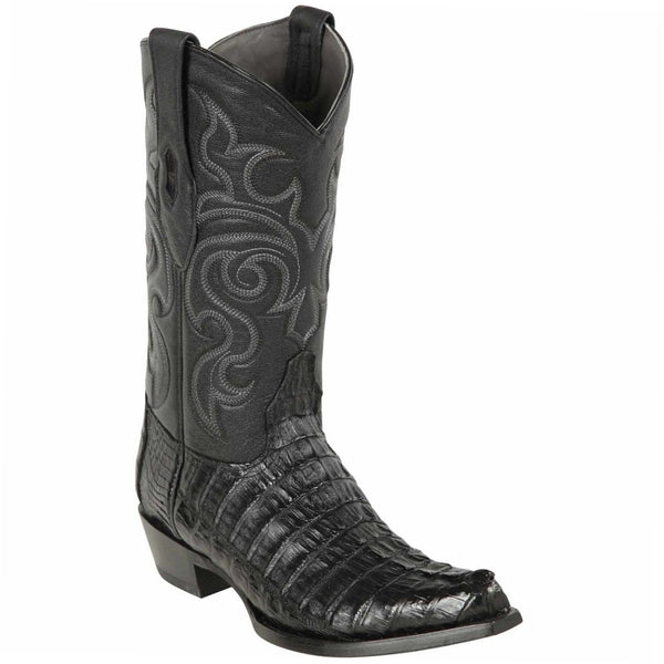 Black Snip Toe Caiman Tail Boots