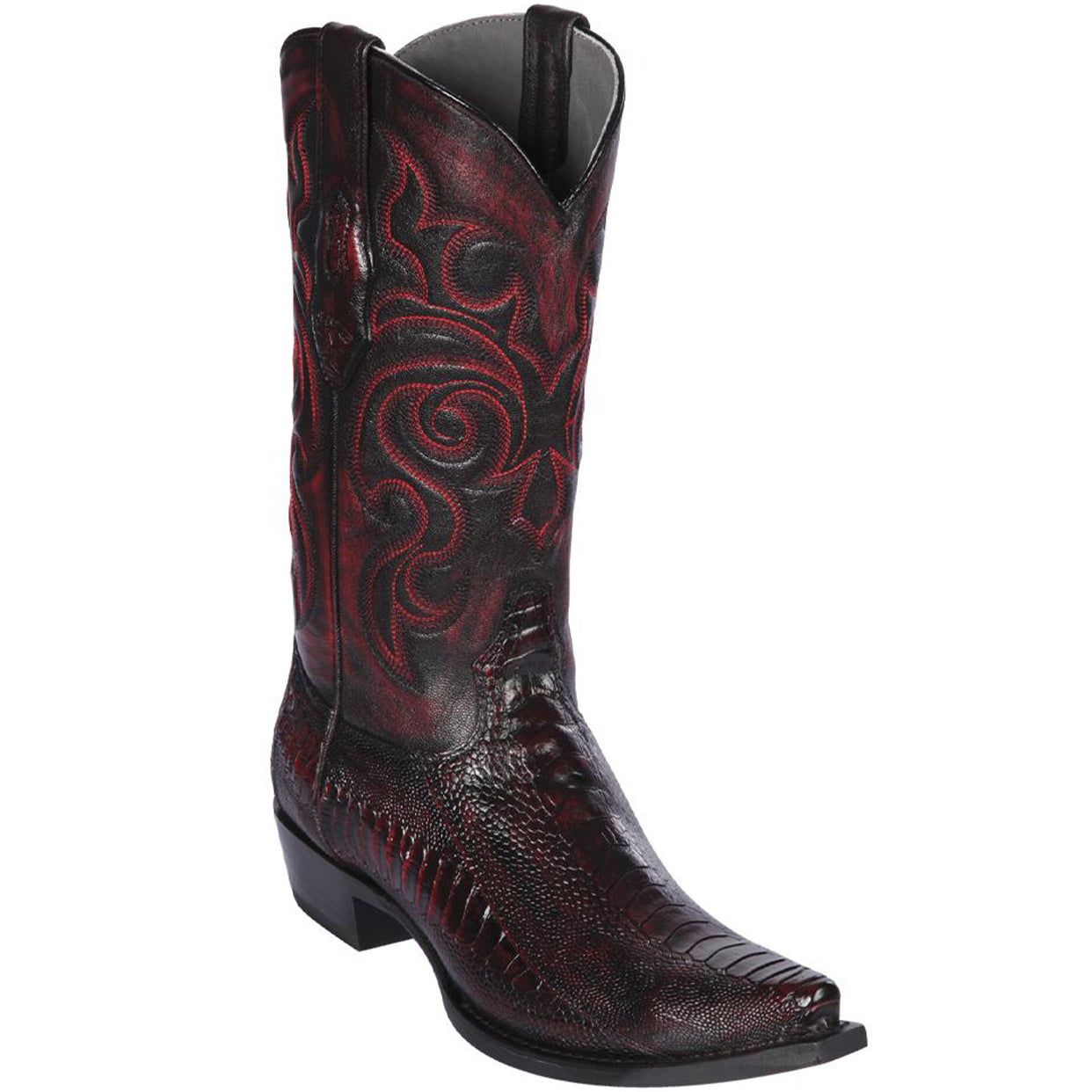 Los Altos Boots - Mens Dress Cowboy Boot - Low Priced Blue Square Toe Ostrich Leg Boots- in Blue main image 1