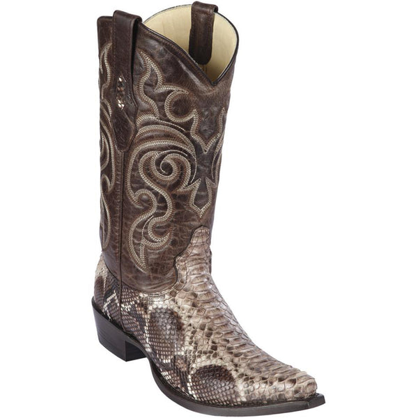 rustic brown python cowboy boots