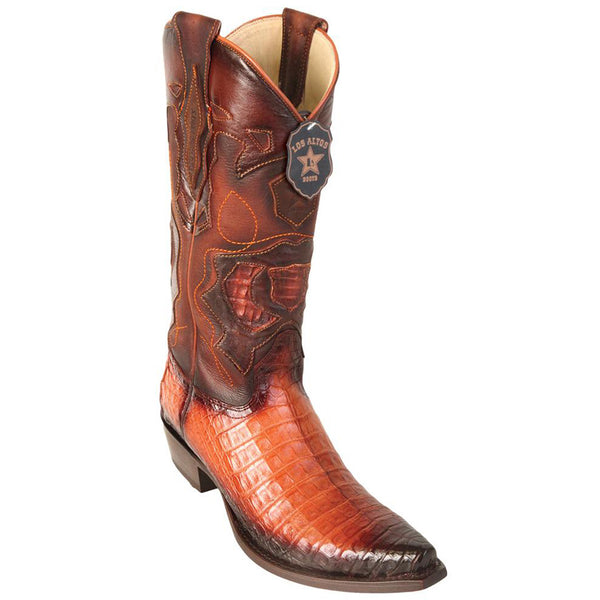 Faded Cognac Caiman Snip Toe Cowboy Boot