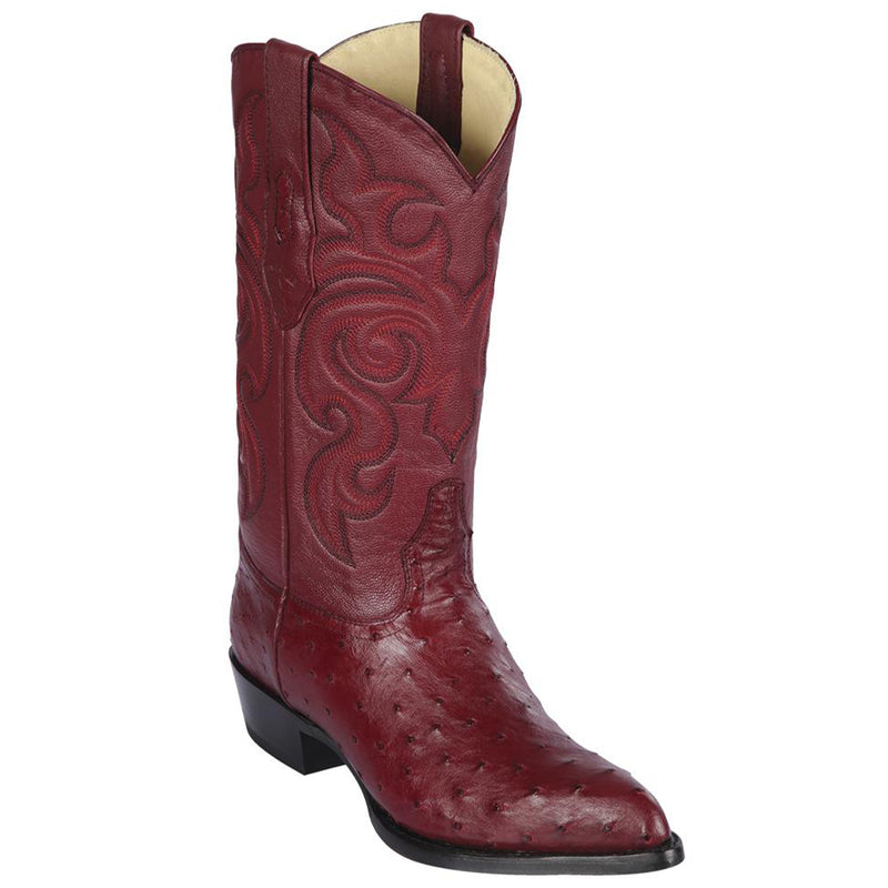 Los Altos Faded Burgundy Ostrich Low Shaft European Square Toe Men’s Boot