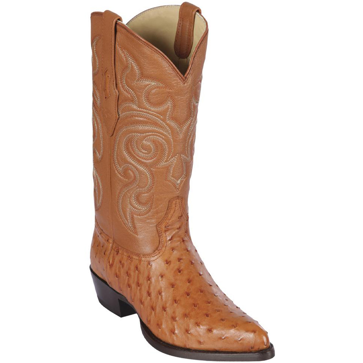 Brown Ostrich Cowboy Boot J-Toe main image 1