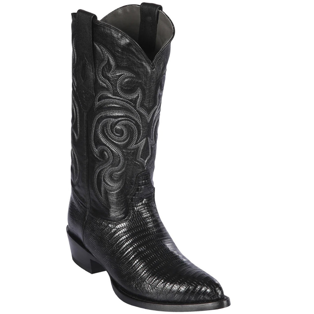 Los Altos Boots - Mens Dress Cowboy Boot - Low Priced Black Lizard Cowboy Boots Snip Toe- in Black main image 1