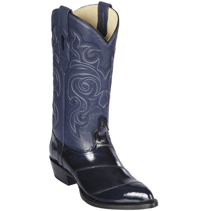 Navy Blue Eel-Skin Boots main image 1
