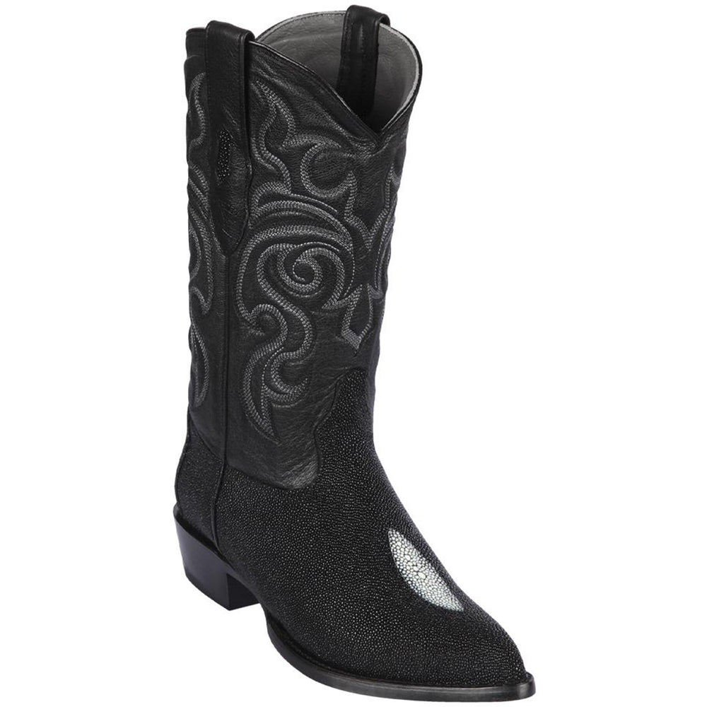 Botines Para Hombre Negro - Los Altos Boots Black Genuine Stingray Mantarraya Skin Single Stone Western Cowboy Botas De Mantarraya - Mantarraya Boots (EE) main image 0
